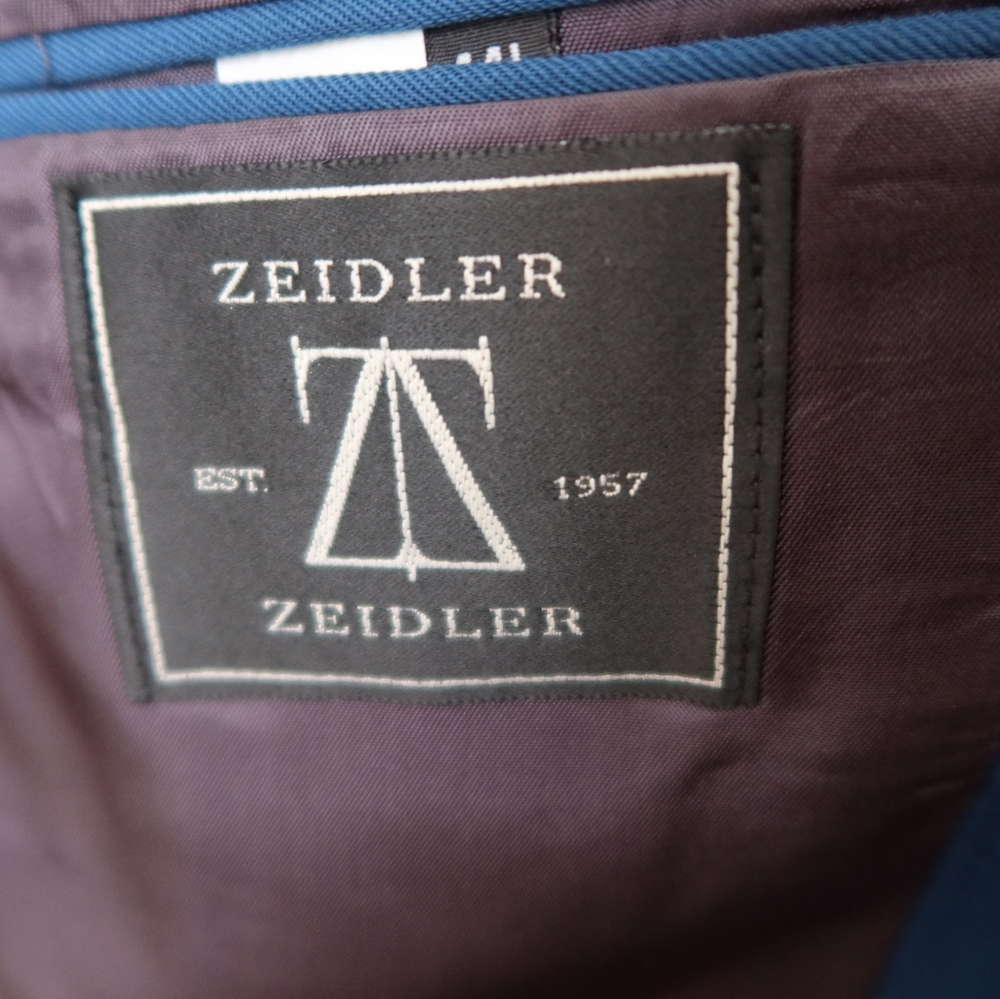 Zeidler Electric Blue Suit Jacket Size 44 Long - Picture 8 of 10